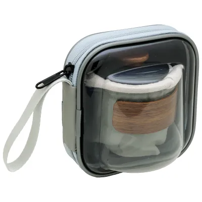 Black Porcelain & Glass Travel Tea Set