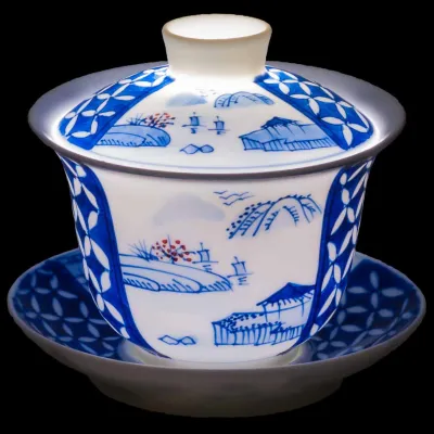 Gaiwan Landscape & Flowers