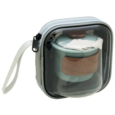 Olive Porcelain & Glass Travel Tea Set