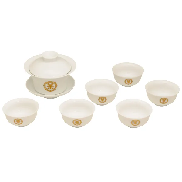 Product White Porcelain Gaiwan and Teacups Set Image