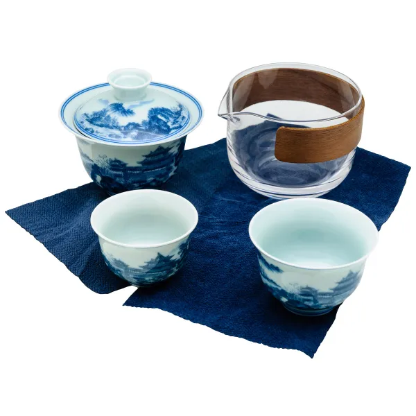 Product Souprava cestovní sklo a porcelán s gaiwanem krajina Image